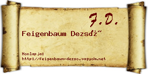 Feigenbaum Dezső névjegykártya